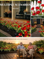 GIGALUMI 4 Pack Solar 28 Carnations Flowers Outdoor, 2 Modes, Red - Image 6