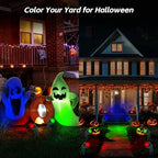 Halloween & Christmas Outdoor Spotlight, 6500K Cool White LED Landscape Lighting with 4 Lenses (RGB Purple), IP67 Waterproof, 120V Plug-in for Yard, Garden Tree Holiday Decor(2 Pack, Green) - Image 5