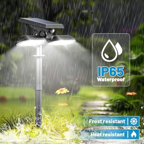 Sunvivo Solar Motion Lights, Ground & Wall Mount, 360° Rotatable Dual Head - Image 5