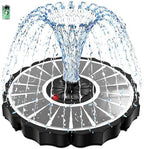 SZMP Solar Fountain, Works in Cloudy with 2000mAh Battery Backup, Glass Solar Powered Bird Bath Fountain with Smart Status Indicators, 3.5W, 8 Nozzles, for Garden, Outdoor (White) by SZMP