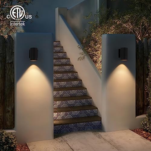 mirrea 7" Modern Outdoor Porch Wall Light, Matte Black, Pack of 2 - Image 2