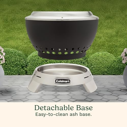 Cuisinart 19.5” Cleanburn Smokeless Fire Pit with Removable Base for Ash, Portable Wood Burning Outdoor Fireplace, Stainless Steel Smoke Free Outdoor Heater, Enhanced Airflow and Easy Cleanup - Image 5