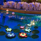 VIHOSE 30 Pcs 16 pcs Large Solar Floating Lotus Lights Lily pad for Pond - Image 3
