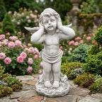 17.3" Winged Angel Statue Religious Outdoor Garden Porch Lawn White by Unknown