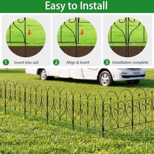 Thealyn Garden Fence 32" x 10ft, 5 Panels, No Digging Metal Barrier - Image 3
