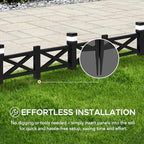 Sunjoy Garden Fence Solar Border Fencing with Waterproof LED Path Lights, Metal Lattice Fence Panel Outdoor Decorative Garden Fences(5PK), Black - Image 5