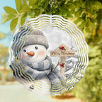 Christmas Wind Spinner Christmas Snowman Stainless Steel Spinner for Yard Garden Snowflake Snowy Scenery Wind Sculptures 12 Inch 3D Crafts Ornaments Hanging Wind Spinners for Outdoor & Indoor Decor - Image 7