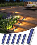DetarZinLED Solar Step Lights, 12 LEDs 2-Sided Glow, IP68 6 Pack Warm White by DetarZinLED