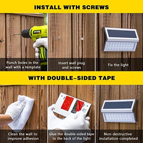 ROSHWEY Solar Deck Lights, Suitable for Fence Step Stair-Warm White-6Pack - Image 6