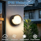 Outdoor Wall Light Black Modern Round LED Wall Sconce Waterproof 120V 12W 3000K Warmlight 6 Inch Exterior Lighting Fixtures for Porch Patio Balcony Entryway Yard - Image 2