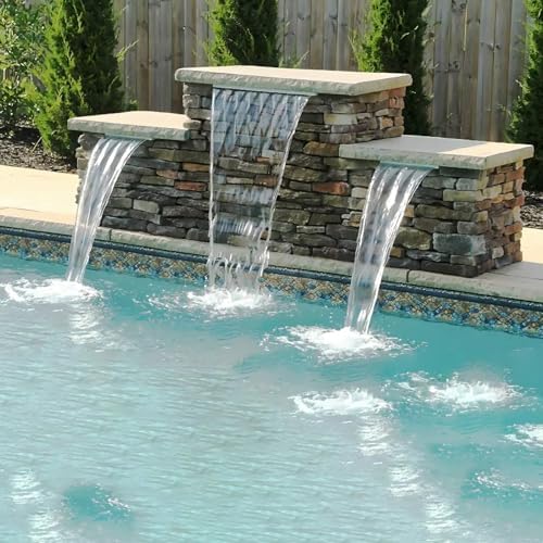 AquaMiracle Pond Waterfall Kit with LED Lights Stainless Steel Spillway - Image 2