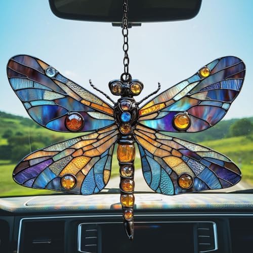 Tiffany Style Dragonfly Acrylic Suncatcher - Image 5