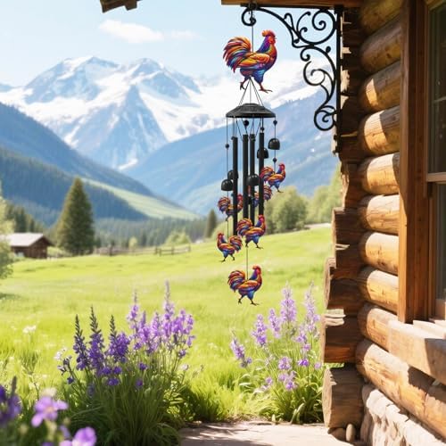 Chicken Wind Chimes for Outside,Metal Chimes,Chicken Gifts for Women - Image 6