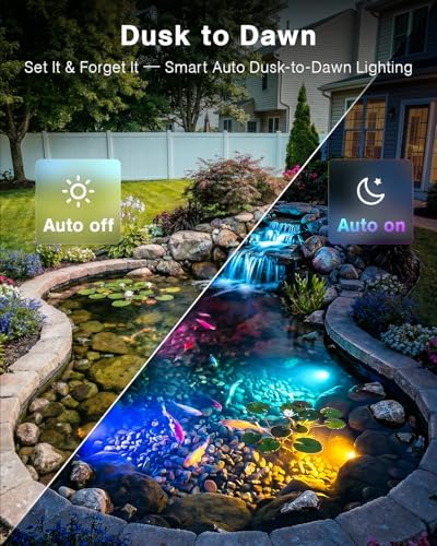 HIBOITEC RGBWW Underwater LED Pond Light with 12V Timer Transformer, 12Head - Image 7