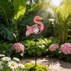 Pink Flamingo Lawn Light Garden Decor Solar Lights, for Yard Outdoor Decorations Ground Inserted Outdoor Waterproof Garden Lamp with Crackle Glass Ball LED (Warm White) - Image 3