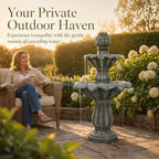 European Style Tiered Garden Fountain, Resin Outdoor Water Feature - Image 3