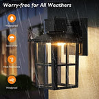 Brightever LED Outdoor Wall Lights, 10W Black Exterior Light Fixture with Clear Glass Shade, 3000K/4000K/6500K Selectable, 800LM High Brightness Outdoor Wall Lanterns for Patio Waterproof, Pack of 2 - Image 3