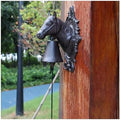 Cast Iron Dinner Bell, Outdoor Bell, Cast Iron Dinner Bell for Outdoor Farmhouse Retro Horse Head Wall Mounted Cast Iron Bells by Unknown