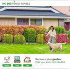 10 Panels Garden Fence, 42in(H)×21.6ft(L) Tall No Dig Fence Animal Barrier, Heavy Duty Metal Tube Decorative Garden Edging Border, Ground Defense Temporary Fencing for Outdoor Yard, Black - Image 5