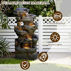 Sunlinua 42H Realistic Tree Trunk Outdoor Water Fountain with 5 Tiers - Image 4