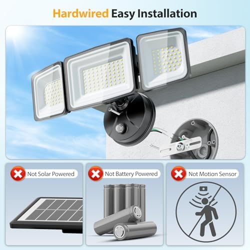 Onforu 130W Dusk to Dawn Flood Lights Outdoor,6500K Outdoor Lighting,13000LM Super Bright Lights,IP65 Waterproof Hardwired LED Security Lights for Garage,Yard,Outside - Image 2