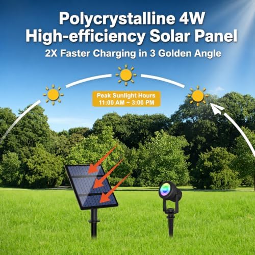 Solar Spot Lights Outdoor Waterproof, RGB Landscape Spotlights - Image 3