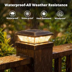 Mlambert 4x4 Solar Post Cap Lights Outdoor 16 Pack, Waterproof Solar Fence Light for Wooden/Vinyl Post, 2 Color Outside Deck Patio Porch Decor, Brown - Image 3