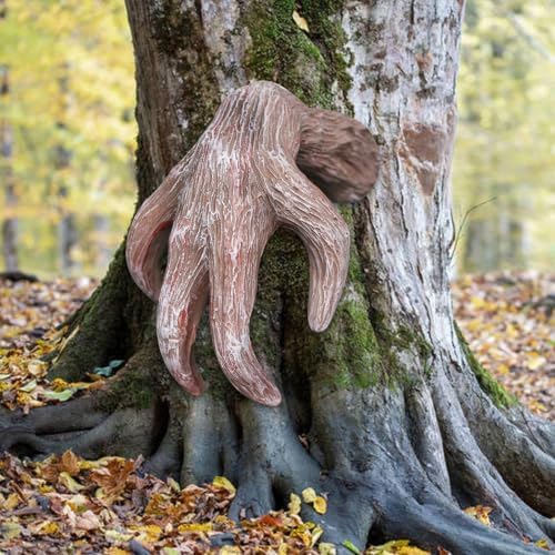 New Halloween Decoration Tree Bark Monster Yard Decor, Halloweens Face Props, Bark Face Tree Person Decoration for Halloween, Outdoor Scary Spooky Facial Hanging Ornament (Brown) - Image 5