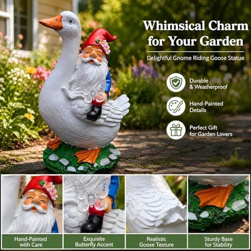 Goose Gnome Garden Statue, Funny Goose Outdoor Decor, Garden Gnome - Image 4