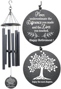 Retirement Gift for Woman Men, 32" Wind Chimes Retirement Gifts, Happy Retirement Gifts for Coworker Colleague Boss Teachers Nurses Friends, Going Away Gifts Retirement Decorations (Black) by NETAEX