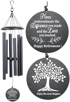 Retirement Gift for Woman Men, 32" Wind Chimes Retirement Gifts, Happy Retirement Gifts for Coworker Colleague Boss Teachers Nurses Friends, Going Away Gifts Retirement Decorations (Black) by NETAEX