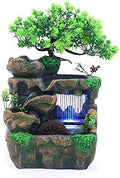 Water Fountain Rockery Ornaments with Waterfall & LED Colorful Lights Mini Desktop Waterfall Small Rockery for Office, Home, Bedroom Desk Decoration by NATICRISI