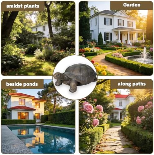 SKYFIRE Large Turtle Statues for Garden - 29.5' x 15.7' x 11.8' Fiber Reinforced Concrete Figurines, Garden Sculptures & Statues for Outdoors, Lawn, Yard, Indoor - Tortoise Outdoor Decor - Image 4