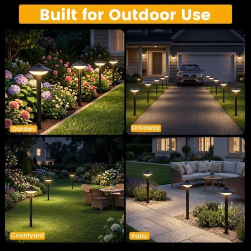 6 Pack Low Voltage Pathway Lights LED Garden Lights Warm White - Image 6