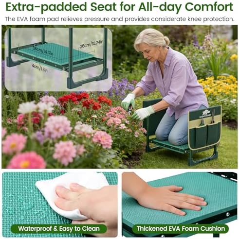 Garden Kneeler and Seat Foldable Gardening Stool Foldable Gardening Bench - Image 3