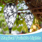 Tujoe 2 Pack Solar Hanging Lanterns Outdoor Lights, Transparent - Image 4