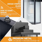 2-Pack 13" Black Dusk to Dawn Wall-Mounted Exterior Light Fixtures - Image 4