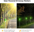 Joyibay 5-Pack Solar Powered Driveway Markers, Solar Warning Lights, Solar Outdoor Driveway Lights, Driveway Reflectors on Poles for Snow Road Yard (Green) - Image 2