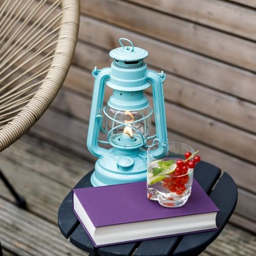 Feuerhand Outdoor Kerosene Fuel Lantern, German Made Weather Resistant Baby Special 276 Galvanized Hurricane Lamp for Camping or Patio, 10 Inches, Pastel Green - Image 3