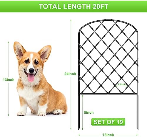 OUSHENG 19 Pack Decorative Garden Fence, Total 20ft(L) x 24in(H) - Image 2