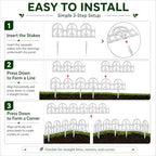 Evelyne Gray Garden Border Plastic Edging – PP Plastic, Short Metal-Free Wrought Iron Look Design, 27pcs Yard Landscaping Fence Liner Lawn Edge Barrier, 35ft Kit of Decorative Lawn Landscape Panels - Image 7