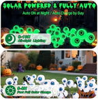4 Pack Halloween Solar Firefly Eyeball Lights, Green Scary Outdoor Decor - Image 3