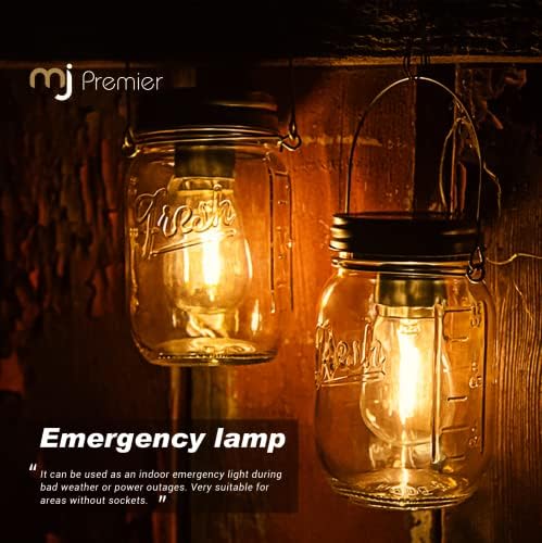 2 Pack Cordless Hanging Mason Jar Lanterns Small Cordless Lamp with Timer - Image 5