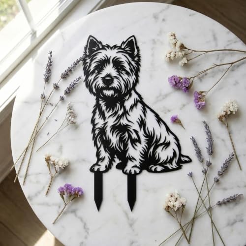 Dog Metal Garden Stake - Weatherproof Dog Silhouette Yard Art, Decorative Outdoor Sign for Lawn & Patio, Heartfelt Gift for Cairn Terrier Lovers(Sit,10") - Image 4