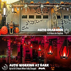 iBaycon 42FT 15 LED Solar Flame Halloween String Lights Outdoor, Red - Image 4