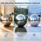 22 Inch Stainless Steel Gazing Globe Mirror Ball, Reflective Smooth Garden Sphere, Polished Shiny Hollow Sphere for Lawn, Yard, Patio, Pond, Garden and Outdoor Decor - Image 4