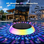 Solar Powered Floating Pool Lights with Rotating Motor – 7.6" Self-Spinning RGB Color-Changing Lights for Above Ground Pools. IP68 Waterproof. Perfect for Parties, Night Swim, Backyard – 2 Pack. - Image 2