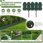 Evelyne Garden Border Edging: Wooden Fence Design - 8pcs Green Yard Landscaping Fence Liner Lawn Edge Barrier - 10ft Kit of Decorative Lawn Landscape Panels Elements -Landscaping Edging-GMT-10374-B08 - Image 2
