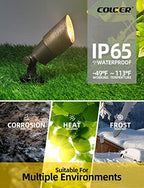 COLOER Solid Brass Landscape Spotlights 12 Pack with 5W MR16 (101B Bronze) - Image 5