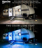 Wave One Marine Dual Color 9" LED Exterior Porch Patio Angle Light | 12v Volt 2400 Lumen Fixture Replacement Lighting RVs Boat Travel Trailer Camper RV Awning Outdoor (White Housing, White | Blue) - Image 5